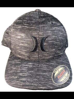 Hurley Surf Crew Icon Texture Black Mens Flex fit Hat Size L/XL